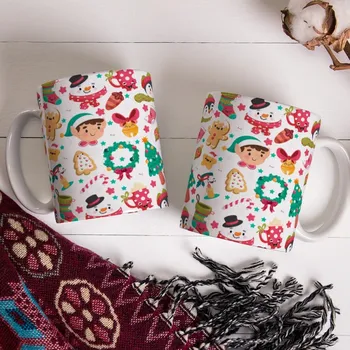 Hrnek s vánočním motivem - Žlutá