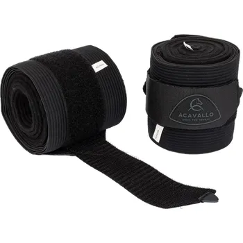Ochrana nohy a ocasu ACAVALLO Bandáže elastické Acavallo, pár, 3,8 m, černé
