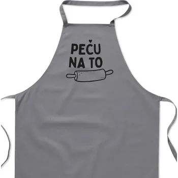 Kuchyňská zástěra Zástěra šedá - Peču na to
