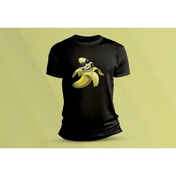 Dětské bavlněné tričko Happy Banana. Černá velikost 128 (7-8 let)