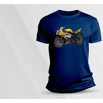 Dětské bavlněné tričko Yamaha R6 žlutá. velikost 128 (7-8 let) Námořnická modrá