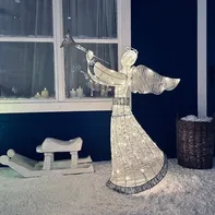 Decoled Vánoční anděl dekorace 122 cm 120 LED ledová bílá