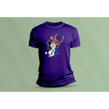 Dětské bavlněné tričko Frozen 2. velikost 128 (7-8 let) Purpurová