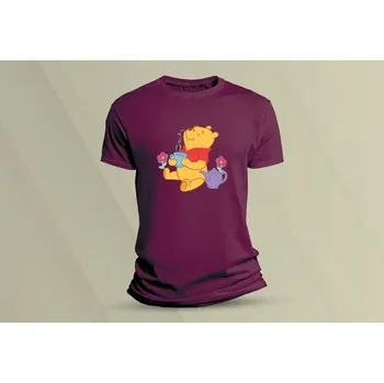 Chlapecké tričko Dětské bavlněné tričko Medvídek Pů 4. velikost 104 Vínová