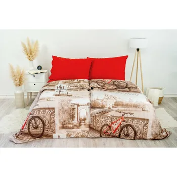 Povlečení Stanex Ložní povlečení bavlněné kola (LS203) rozměr: 140 x 200 + 90 x 70, Zapínání: Knoflíkové