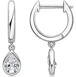 Stříbrné visací náušnice slzičky moissanit