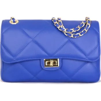 Kabelka ITALSKÉ Modré kvalitní kožené kabelky Luana