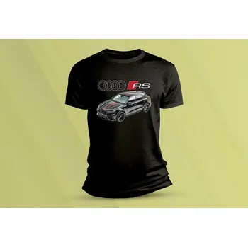 Dětské bavlněné tričko Audi RS Q8. Černá velikost 116