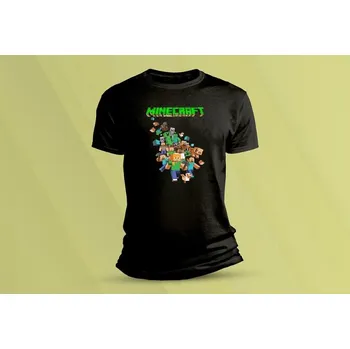 Dětské bavlněné tričko Minecraft 3. Černá velikost 104 (3-4 roky)