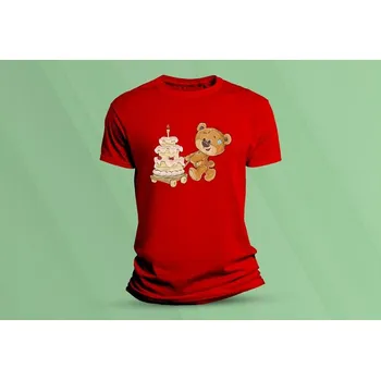 Chlapecké tričko Dětské bavlněné tričko Medvídek Teddy 7. Červená velikost 116