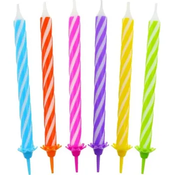 Dortové svíčky - Barevné, 24 kusů