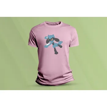 Dětské bavlněné tričko Pokémon Riolu. Růžová velikost 140 (9-11 let)