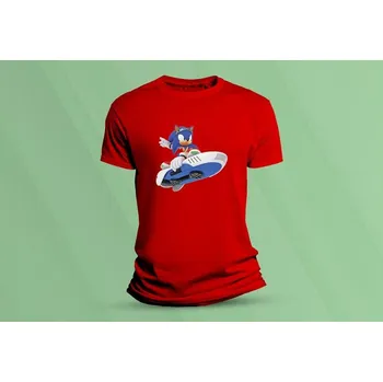 Dětské bavlněné tričko Sonic 2. Červená velikost 116 (5-6 let)