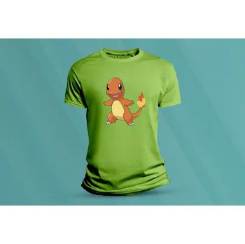 Chlapecké tričko Dětské bavlněné tričko Pokémon Charmander. velikost M Lime