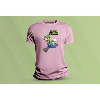 Chlapecké tričko Dětské bavlněné tričko Super Mario 4. Růžová velikost S