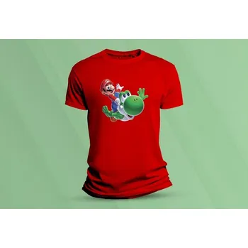 Dětské bavlněné tričko Super Mario 3. Červená velikost 128 (7-8 let)