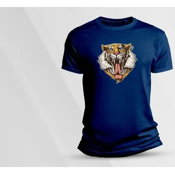 Dětské bavlněné tričko Tygr 5. velikost 128 (7-8 let) Námořnická modrá