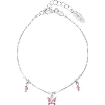 Náramek Stříbrný náramek s broušeným sklem a smaltem - motýl - AP536-9737