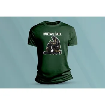 Chlapecké tričko Dětské bavlněné tričko Rainbow six siege Lion. velikost 116 Lahvově zelená