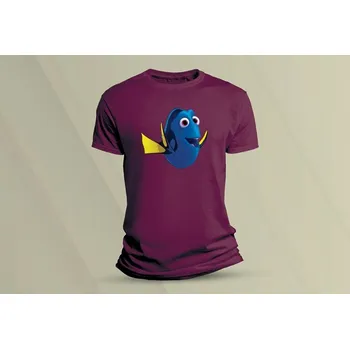 Dětské bavlněné tričko Dory. velikost 128 Vínová