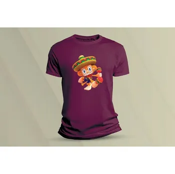 Dětské bavlněné tričko Samba de Amigo. velikost 128 (7-8 let) Vínová