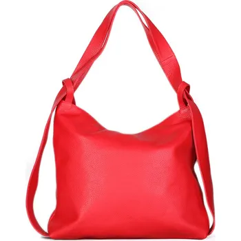 Kabelka ITALSKÉ Dámské kožené kabelky a batoh 2v1 červený Roberta
