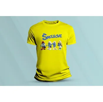 Dětská móda Dětské bavlněné tričko Šmoulové 1 Žlutá velikost 140 (9-11 let)