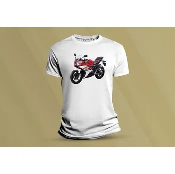 Chlapecké tričko Dětské bavlněné tričko Yamaha R15 červená. Bílá velikost 104 (3-4 roky)