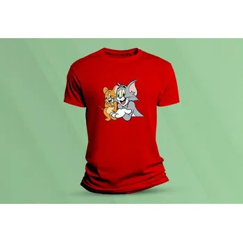 Dětské bavlněné tričko Tom a Jerry 4. Červená velikost 152 (12-13 let)