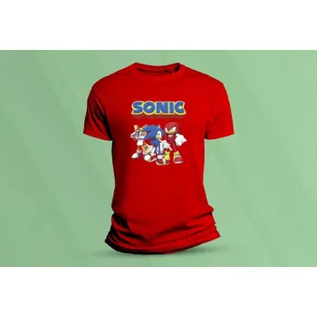 Dětské bavlněné tričko Sonic 1 Červená velikost 116 (5-6 let)