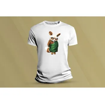 Chlapecké tričko Dětské bavlněné tričko Mistr Shifu. Bílá velikost 104 (3-4 roky)