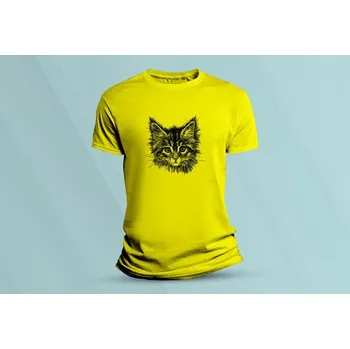 Chlapecké oblečení Dětské bavlněné tričko Kočička 6. Žlutá velikost 140 (9-11 let)