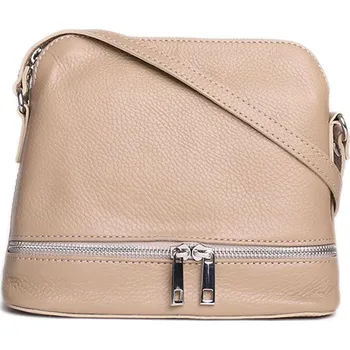Kabelka ITALSKÉ Dámské klasické malé béžové kožené kabelky Gabita