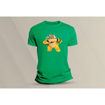 Dětské bavlněné tričko Král Koopa. velikost 104 (3-4 roky) Zelená