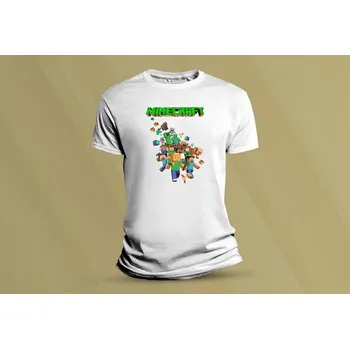 Dětské bavlněné tričko Minecraft 3. Bílá velikost 116 (5-6 let)