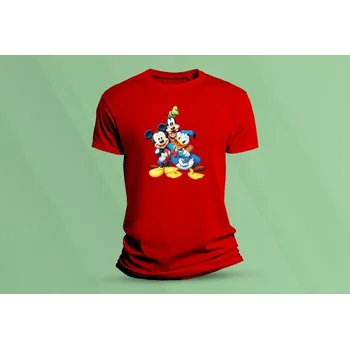 Dětská móda Dětské bavlněné tričko Mickey 5. Červená velikost 140 (9-11 let)