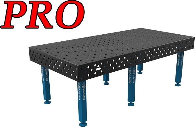 GPPH Svařovací stůl PRO (15mm) - 2400x1200mm - díry o průměru 16mm, mřížka 100x100mm, nohy