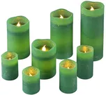 LED voskové svíčky 5/7,5 cm 8 ks zelené