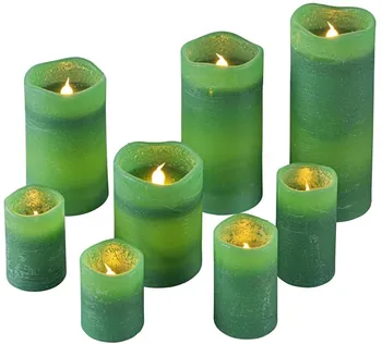 led svíčka LED voskové svíčky 5/7,5 cm 8 ks zelené