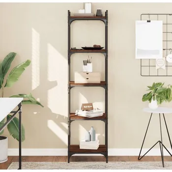 Obývací pokoj vidaXL Knihovna s 5 policemi 40x30x154 cm kompozitní dřevo [837637] Barva: hnědý dub