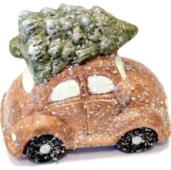 Vánoční dekorace Auto s vánočním stromkem