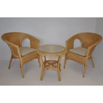 Sedací souprava Axin Trading2 Ratanová sedací souprava Fabion medová polstry tmavě béžový melír