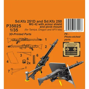 Plastikový model CMK 1/35 Sd.Kfz. 251D/250 MG42 w/ armor shield (TAM)
