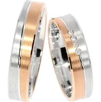 Prsten Zlatnictví Helios Zlaté snubní prsteny LN-118 Kameny: S Diamanty