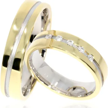Prsten Zlatnictví Helios Zlaté snubní prsteny SR-93 Kameny: Se Zirkony