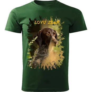 Pánské tričko tričko pro myslivce Lovu Zdar lovecký pes XXL (Myslivecké tričko)