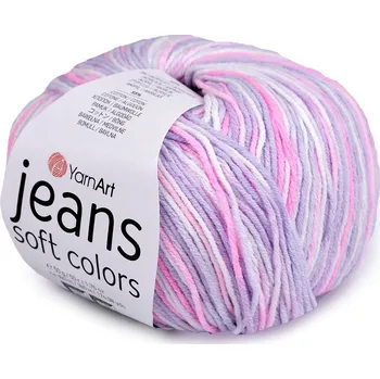 Pletací příze Jeans Soft Color 50 g, barva 2 (6205) fialová sv.