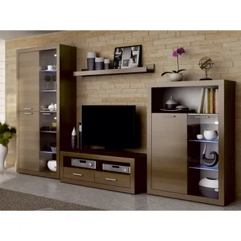 Obývací stěna Obývací stěna TOGO 2 NEW s LED osvětlením, ořech narmia