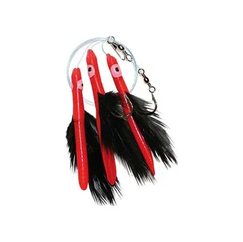 Umělá nástraha York Mořský návazec Small Gummi třásně černo - oranžové 3ks