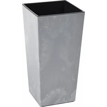 Květináč Plastový květináč Finezia eco beton efekt 140x140 mm, šedý beton